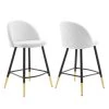 Cordial 36.5 in. White Low Back Metal Frame Counter Stool with Fabric Seat (Set of 2) by MODWAY 1 Cordial 36.5 in. White Low Back Metal Frame Counter Stool with Fabric Seat (Set of 2) by MODWAY -MODWAY store white modway bar stools eei 4528 whi 64 1000