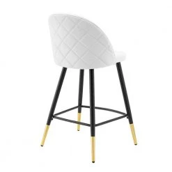 Cordial 36.5 in. White Low Back Metal Frame Counter Stool with Fabric Seat (Set of 2) by MODWAY -MODWAY store white modway bar stools eei 4528 whi 66 1000