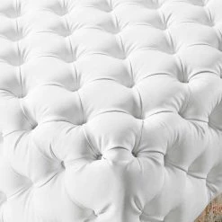 Anthem White Tufted Button Large Square Faux Leather Ottoman by MODWAY -MODWAY store white modway bedroom benches eei 3773 whi fa 1000