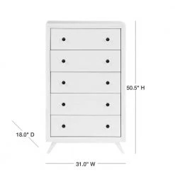 Tracy 5-Drawer White Chest by MODWAY -MODWAY store white modway chest of drawers mod 5242 whi 40 1000