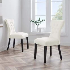 White Silhouette Performance Velvet Dining Arm Chair (Set of 2) by MODWAY -MODWAY store white modway dining chairs eei 5014 whi 31 1000