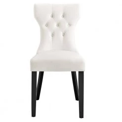 White Silhouette Performance Velvet Dining Arm Chair (Set of 2) by MODWAY -MODWAY store white modway dining chairs eei 5014 whi c3 1000