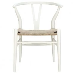 Amish White Dining Wood Armchair by MODWAY