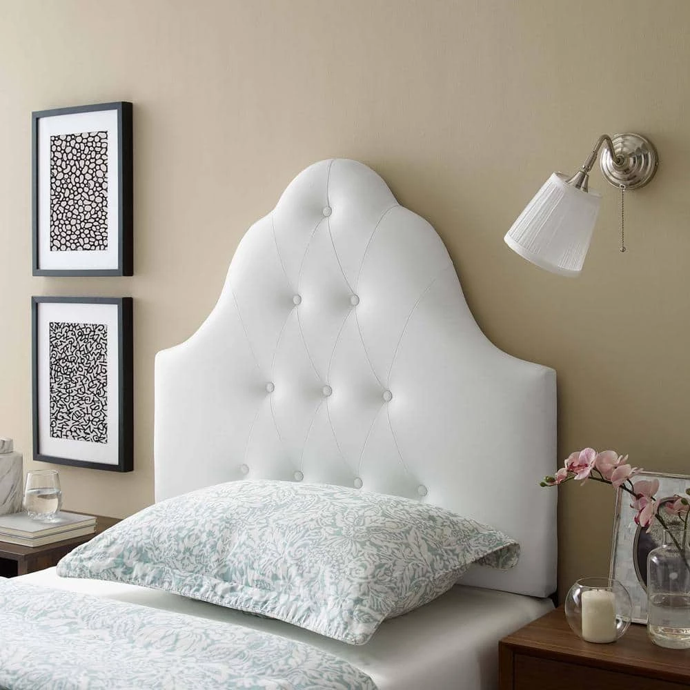 Sovereign White Twin Upholstered Vinyl Headboard by MODWAY 7 Sovereign White Twin Upholstered Vinyl Headboard by MODWAY - Image 5