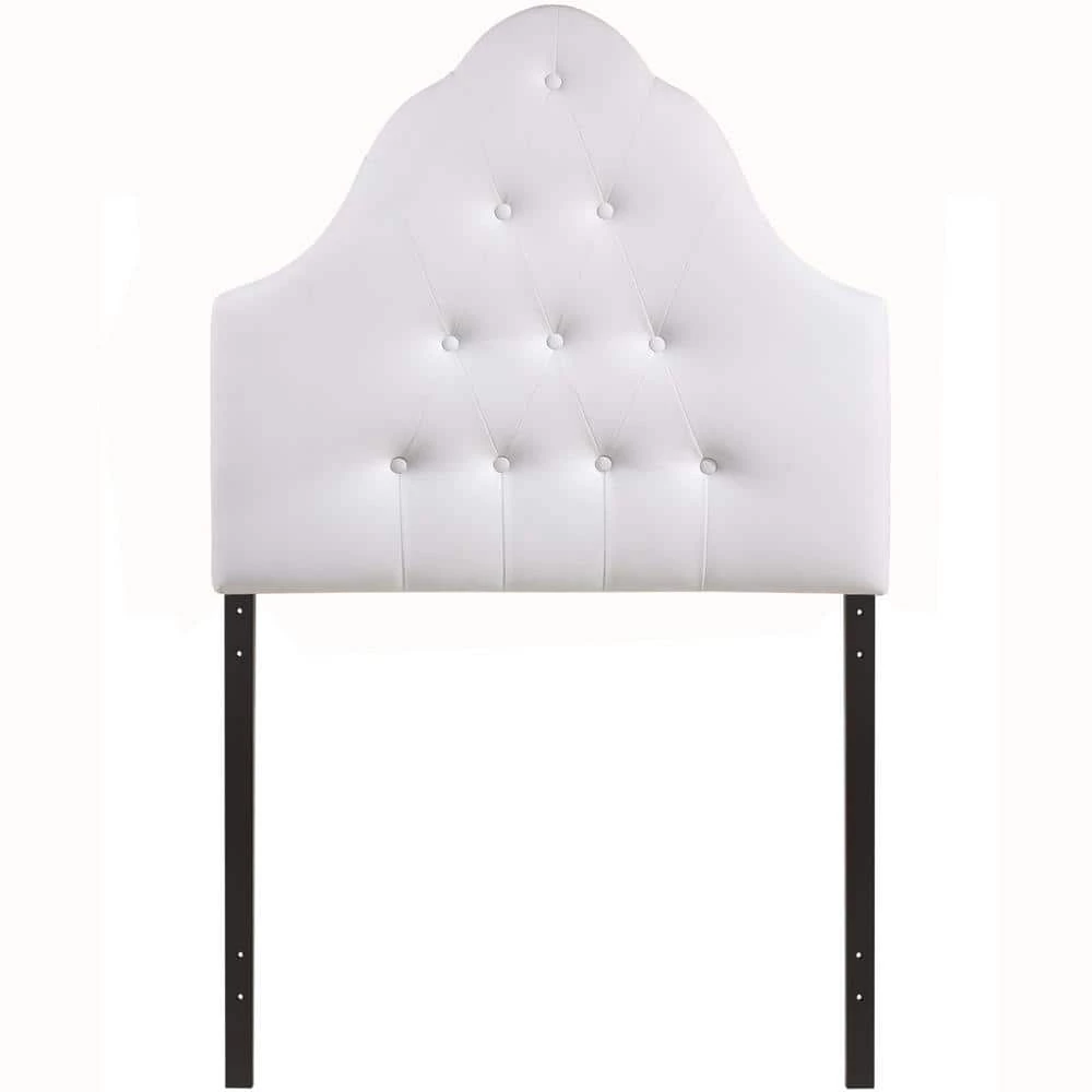 Sovereign White Twin Upholstered Vinyl Headboard by MODWAY 3 Sovereign White Twin Upholstered Vinyl Headboard by MODWAY