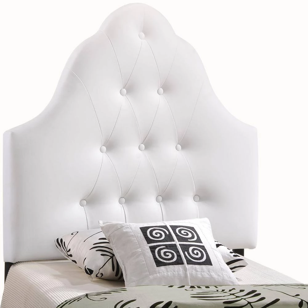Sovereign White Twin Upholstered Vinyl Headboard by MODWAY 5 Sovereign White Twin Upholstered Vinyl Headboard by MODWAY - Image 3