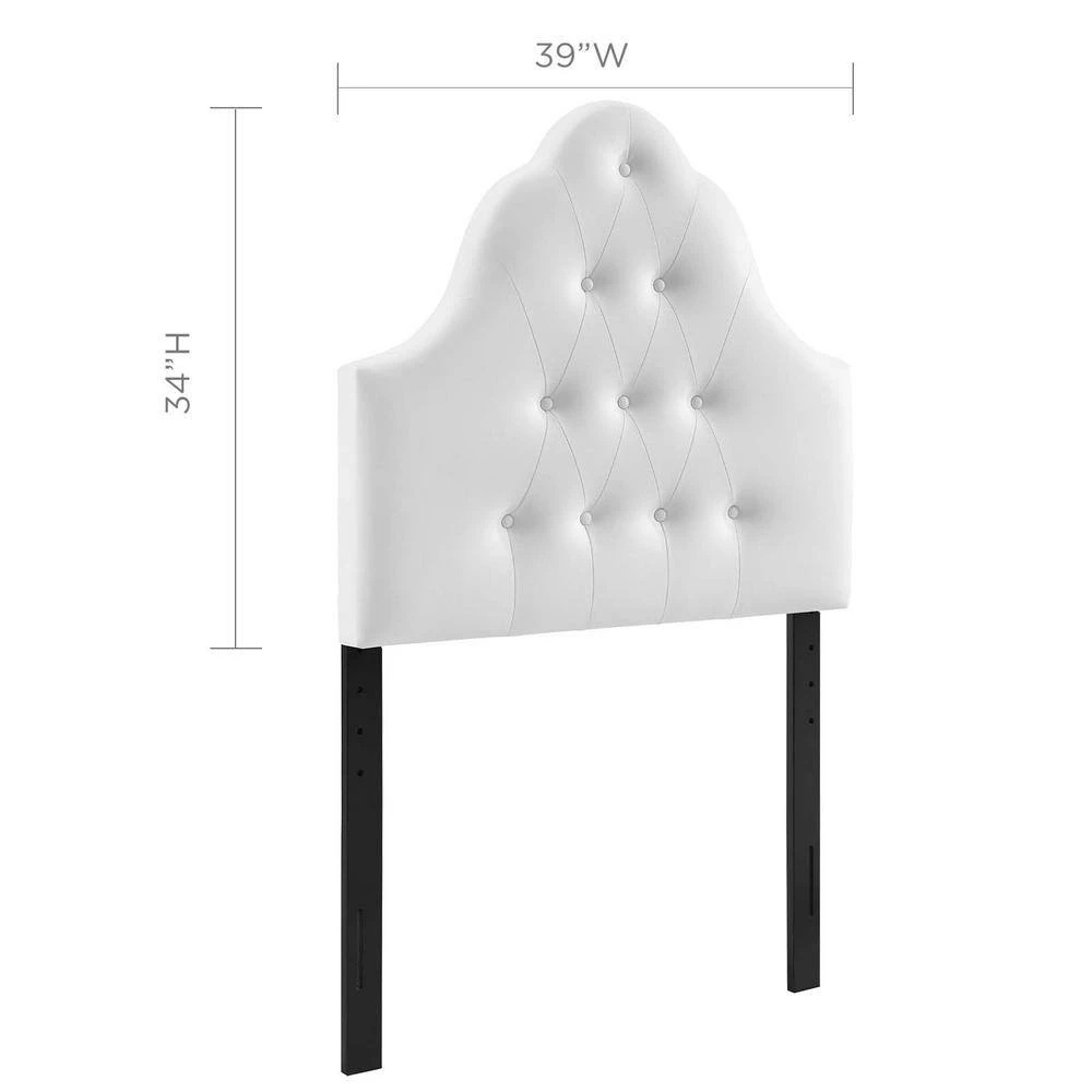 Sovereign White Twin Upholstered Vinyl Headboard by MODWAY 4 Sovereign White Twin Upholstered Vinyl Headboard by MODWAY - Image 2