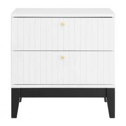 Dakota 2-Drawer White Nightstand 15.5x21.5x21.5in by MODWAY -MODWAY store white modway nightstands mod 6671 whi 4f 1000