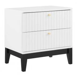 Dakota 2-Drawer White Nightstand 15.5x21.5x21.5in by MODWAY