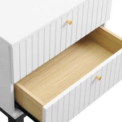 Dakota 2-Drawer White Nightstand 15.5x21.5x21.5in by MODWAY -MODWAY store white modway nightstands mod 6671 whi c3 1000