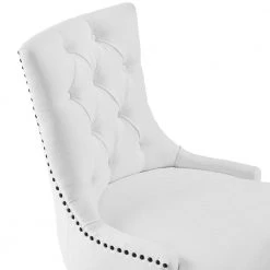 Regent Tufted White Fabric Seat Office Chair with Matte Black Metal Base by MODWAY -MODWAY store white modway task chairs eei 4572 blk whi 1f 1000