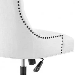 Regent Tufted White Fabric Seat Office Chair with Matte Black Metal Base by MODWAY -MODWAY store white modway task chairs eei 4572 blk whi 44 1000