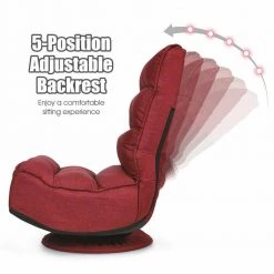 Wine Red Adjustable Folding Floor Gaming Chair by Boyel Living -MODWAY store wine red boyel living bean bag chairs hysn 65592wn 1f 1000