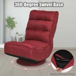 Wine Red Adjustable Folding Floor Gaming Chair by Boyel Living -MODWAY store wine red boyel living bean bag chairs hysn 65592wn 44 1000