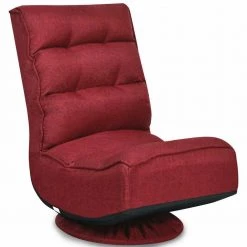 Wine Red Adjustable Folding Floor Gaming Chair by Boyel Living