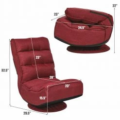Wine Red Adjustable Folding Floor Gaming Chair by Boyel Living -MODWAY store wine red boyel living bean bag chairs hysn 65592wn fa 1000