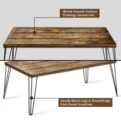 43.5 in. Brown Rustic Industrial Wood Rectangular Coffee Table by Boyel Living 15 43.5 in. Brown Rustic Industrial Wood Rectangular Coffee Table by Boyel Living -MODWAY store wood boyel living coffee tables hysn 60876 44 1000