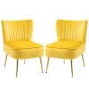 Yellow Velvet Slipper Chair (Set of 2) by Boyel Living 2 Yellow Velvet Slipper Chair (Set of 2) by Boyel Living -MODWAY store yellow boyel living accent chairs bl in671ye 64 1000