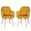 2-Piece Yellow Tufted Performance Velvet Upholstered Accent Arm Chairs by Boyel Living 2 2-Piece Yellow Tufted Performance Velvet Upholstered Accent Arm Chairs by Boyel Living -MODWAY store yellow boyel living accent chairs hysn 66057yw 2 64 1000
