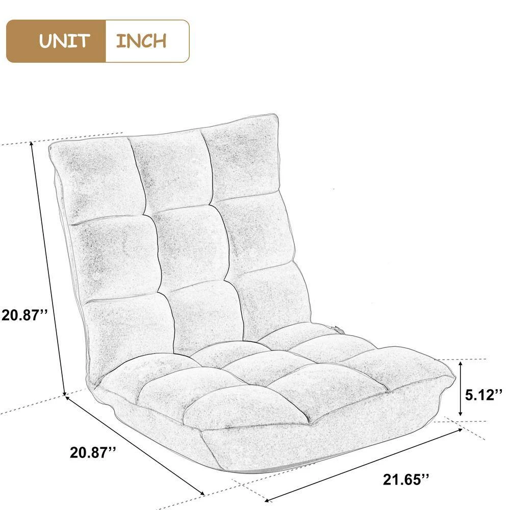 Yellow Fabric Floor Gaming Chair Upholstered Folding Lazy Sofa Adjustable Floor Sofa Chair for Kids by Boyel Living 9 Yellow Fabric Floor Gaming Chair Upholstered Folding Lazy Sofa Adjustable Floor Sofa Chair for Kids by Boyel Living - Image 7